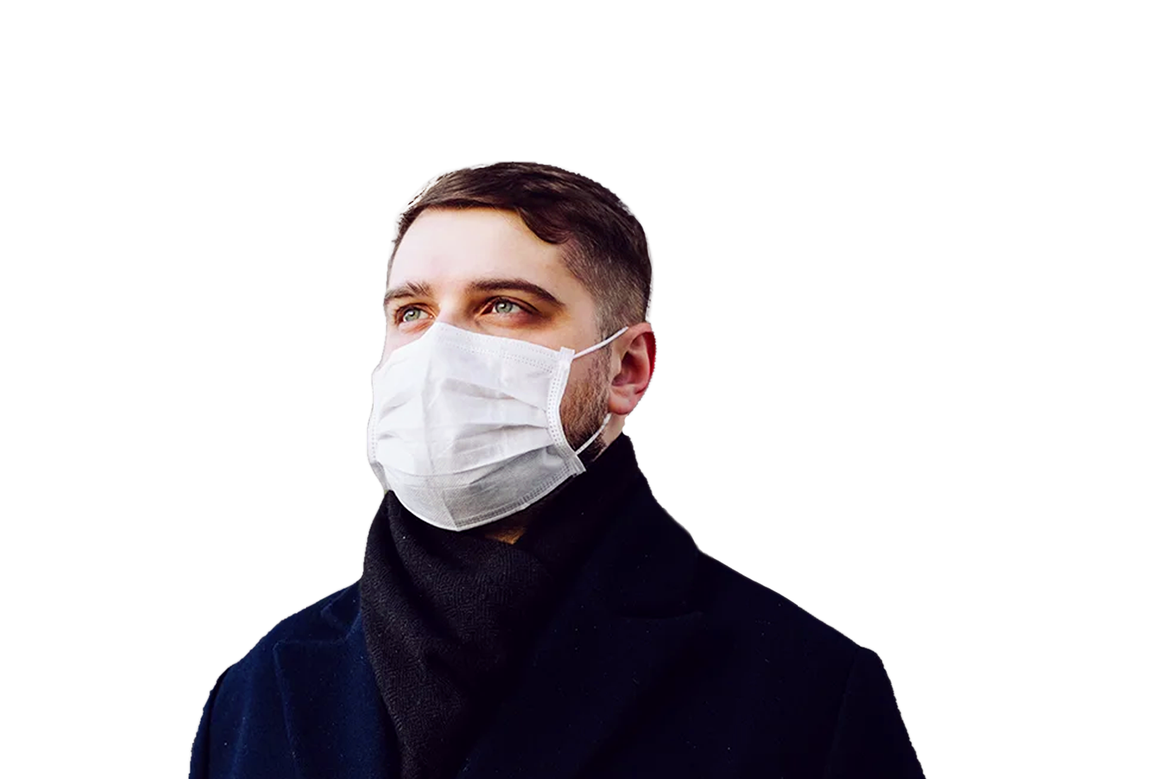 Hombre con mascarilla quirúrgica