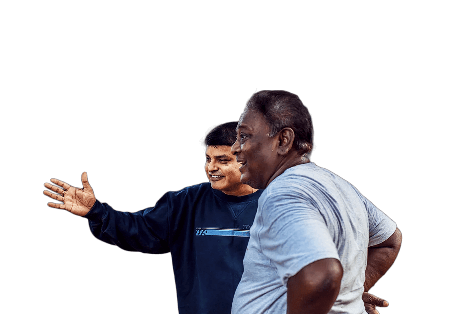 Two males talking