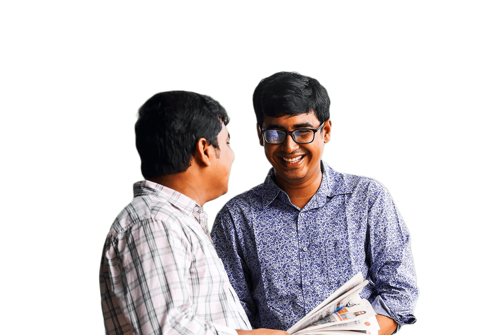 Two males talking