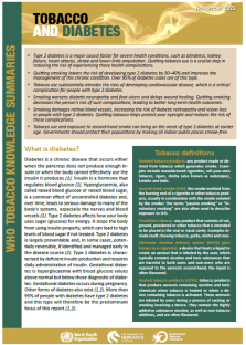 Portada del resumen de conocimientos sobre tabaco y diabetes