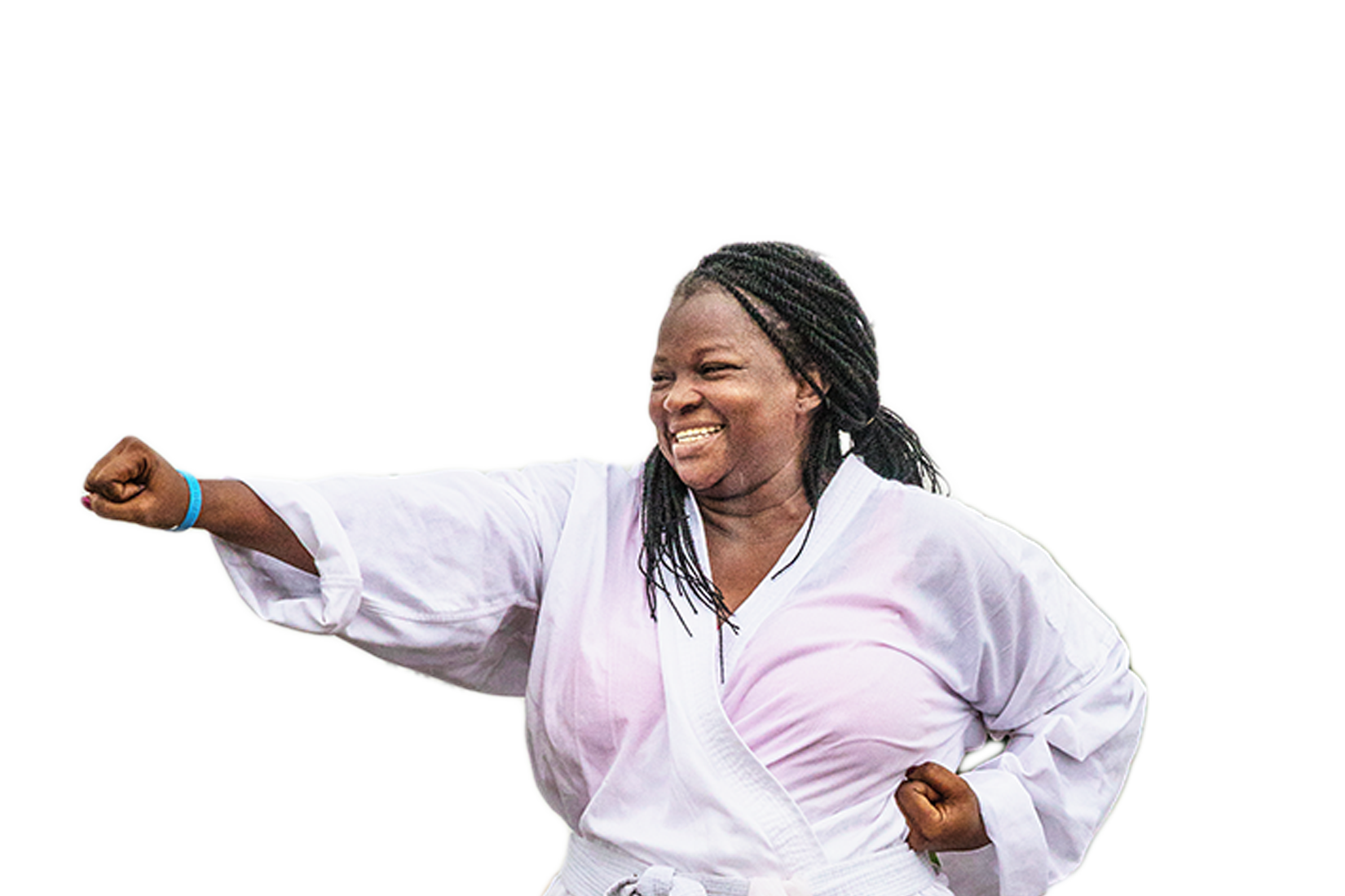 Mujer dando patadas