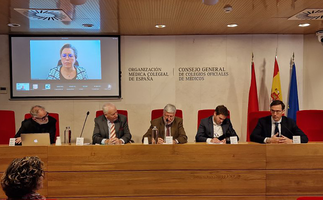Panel de la Red Mundial de Parlamentarios por la Diabetes en Madrid durante el evento híbrido.
