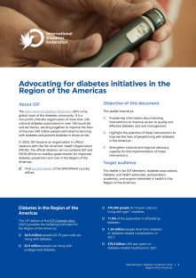 Defensa de las iniciativas sobre diabetes en la Región de las Américas (español)
