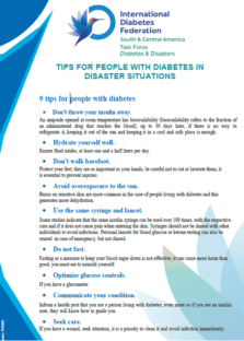 Consejos de la SACA sobre diabetes y desastres
