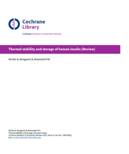 Almacenamiento térmico de la insulina: revisión de Cochrane