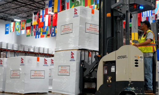 Medical aid from Direct Relief departs for Nepal to support health services following the country's devastating flash floods. (Tori Gordon/Direct Relief)